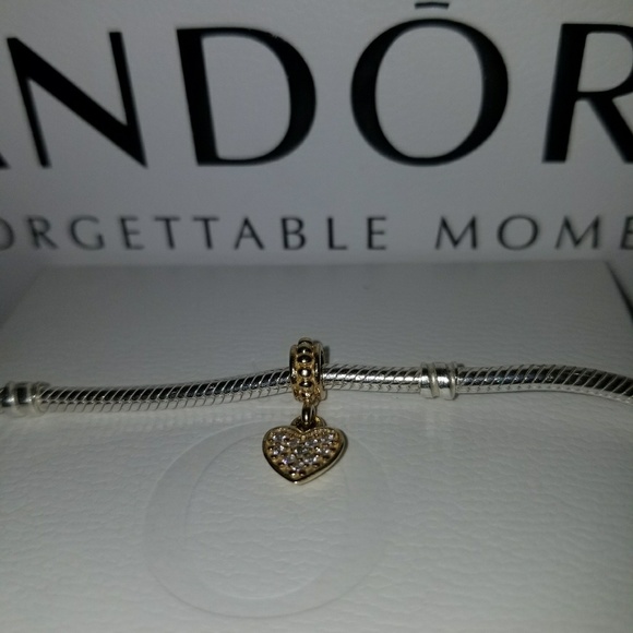 Pandora 17cm Sterling silver w/14k Gold clasp - Picture 2 of 3